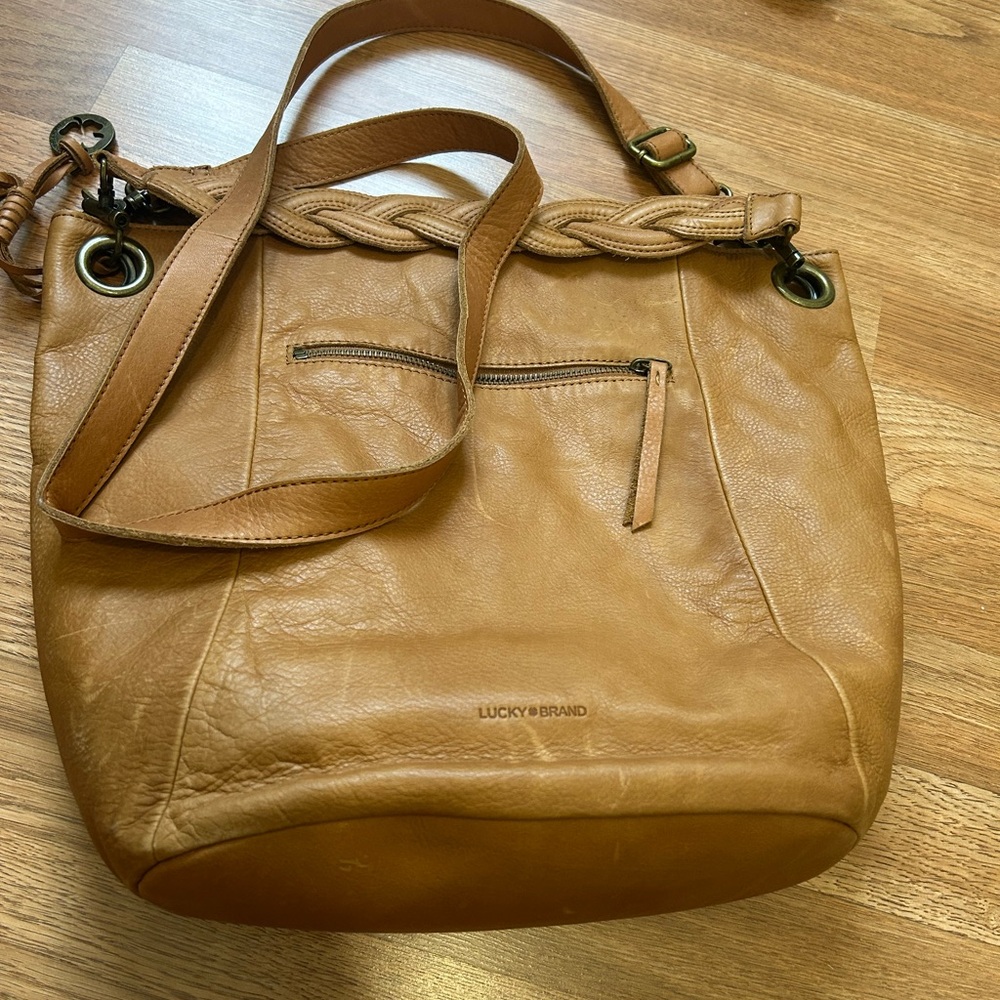 Lucky Brand Tan Shoulder Bag with Adjustable Straps